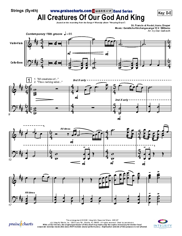 All Creatures Of Our God And King Synth Strings (Slater Armstrong)