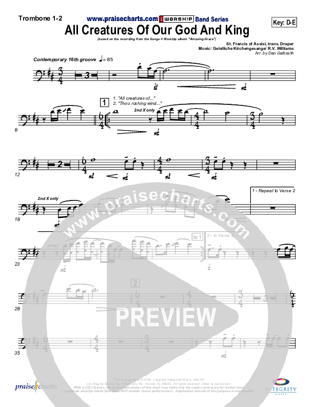 All Creatures Of Our God And King Trombone 1/2 (Slater Armstrong)