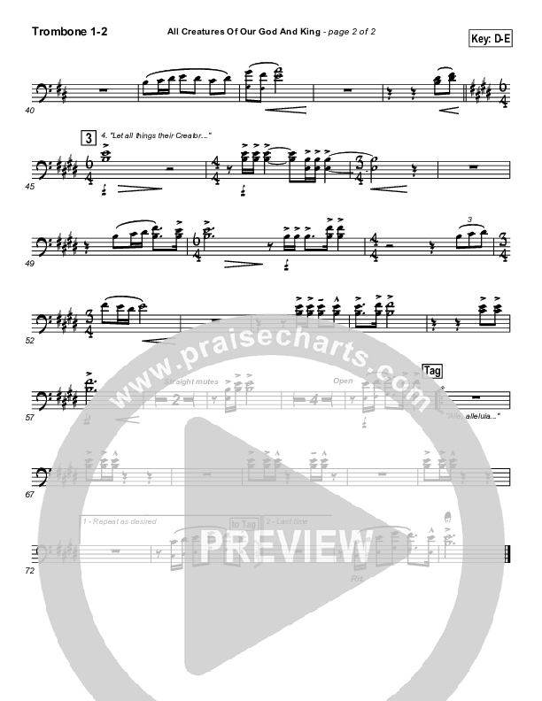 All Creatures Of Our God And King Trombone 1/2 (Slater Armstrong)