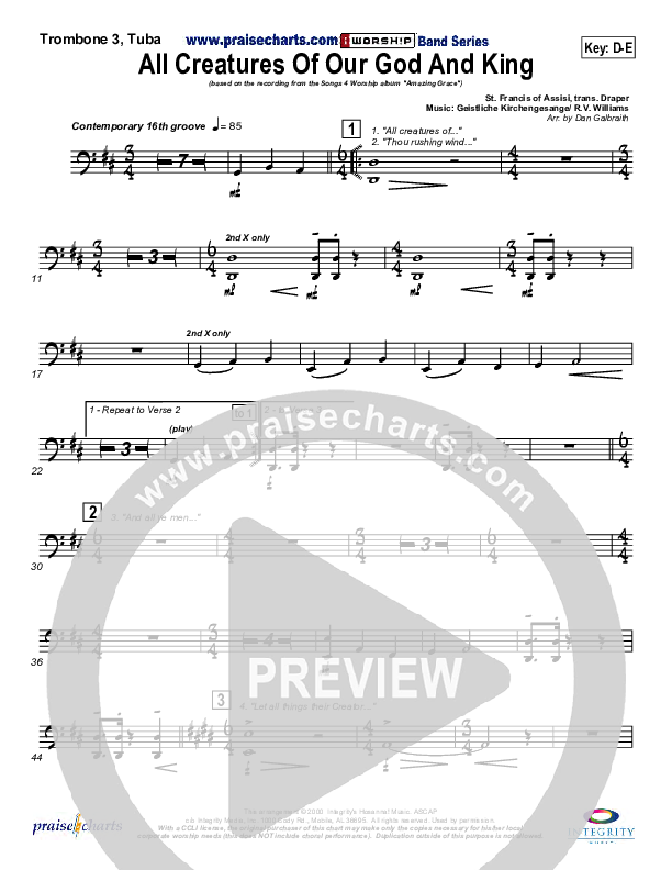 All Creatures Of Our God And King Trombone 3/Tuba (Slater Armstrong)