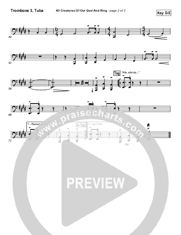 All Creatures Of Our God And King Trombone 3/Tuba (Slater Armstrong)