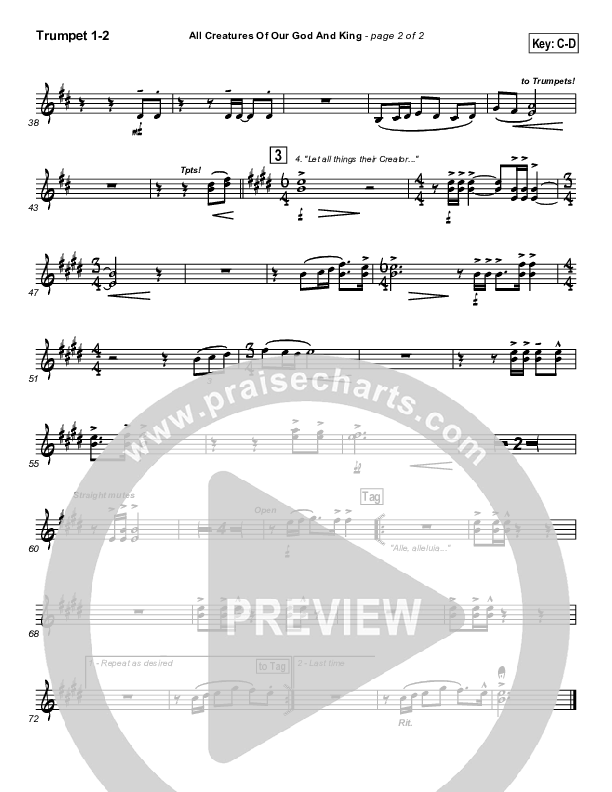 All Creatures Of Our God And King Trumpet 1,2 (Slater Armstrong)