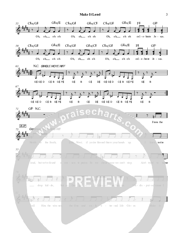 Make It Loud Lead Sheet (Martha Munizzi)