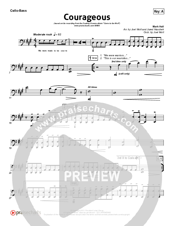 Courageous Cello/Bass (Casting Crowns)