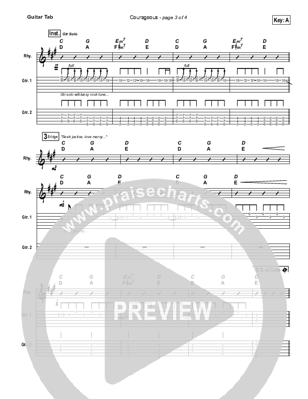 Courageous Guitar Tab (Casting Crowns)