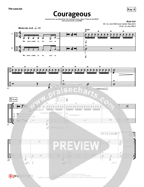 Courageous Percussion (Casting Crowns)