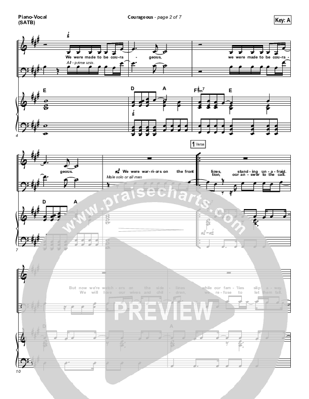 Courageous Piano/Vocal (Casting Crowns)