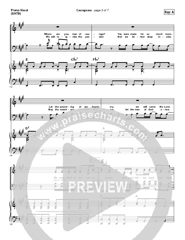 Courageous Piano/Vocal (Casting Crowns)