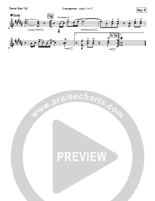Courageous Tenor Sax 1/2 (Casting Crowns)