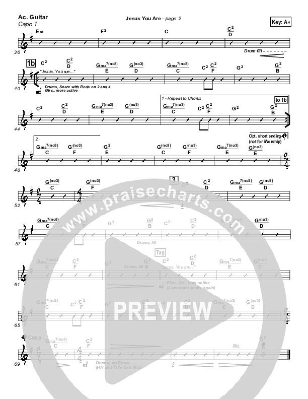 Jesus You Are Acoustic Guitar (Paul Baloche)