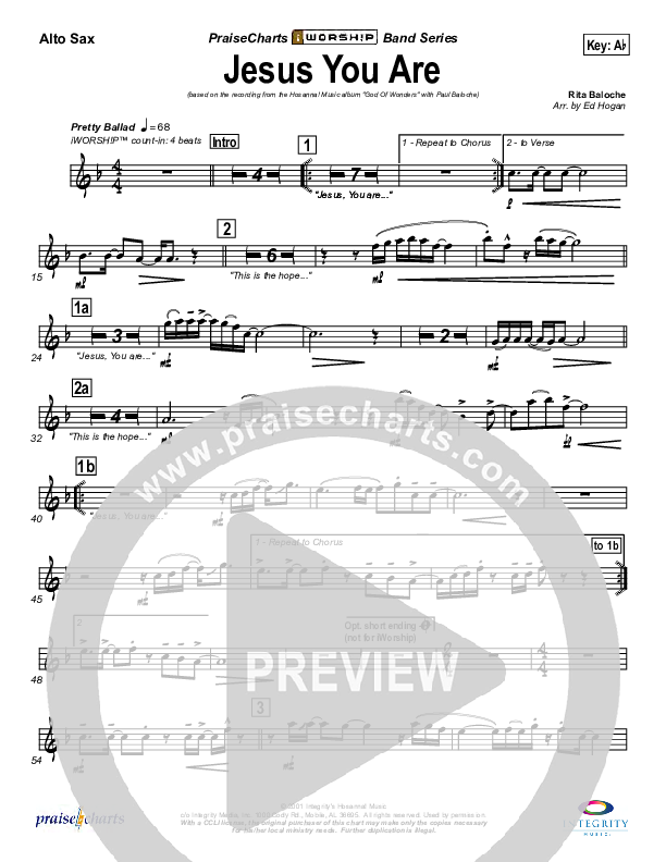 Jesus You Are Alto Sax (Paul Baloche)