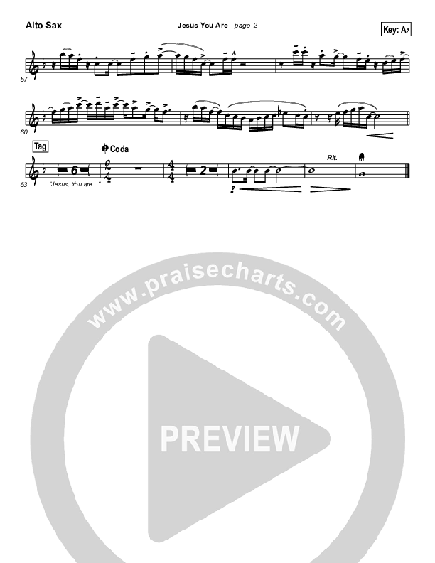 Jesus You Are Alto Sax (Paul Baloche)