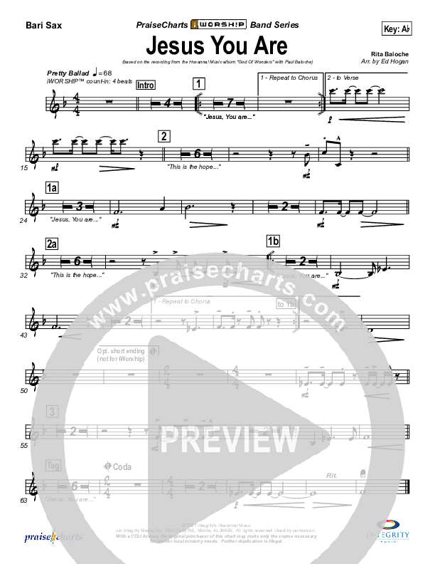 Jesus You Are Bari Sax (Paul Baloche)