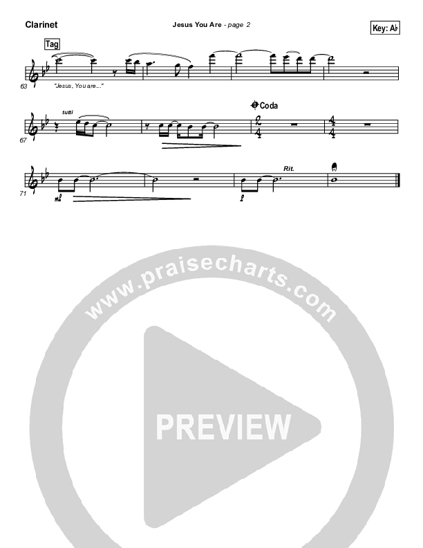 Jesus You Are Clarinet (Paul Baloche)