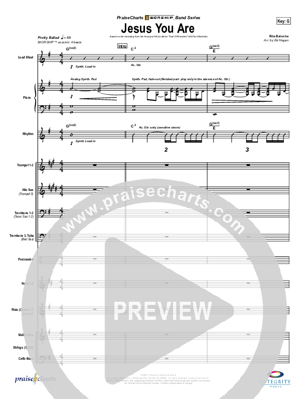 Jesus You Are Conductor's Score (Paul Baloche)