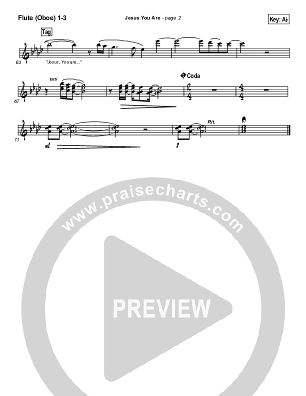 Jesus You Are Flute/Oboe 1/2/3 (Paul Baloche)