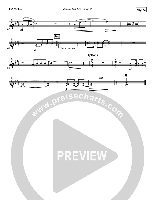 Jesus You Are French Horn 1/2 (Paul Baloche)