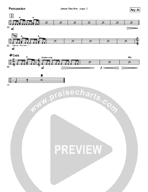 Jesus You Are Percussion (Paul Baloche)