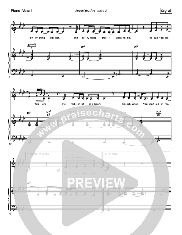 Jesus You Are Lead & Piano (Paul Baloche)