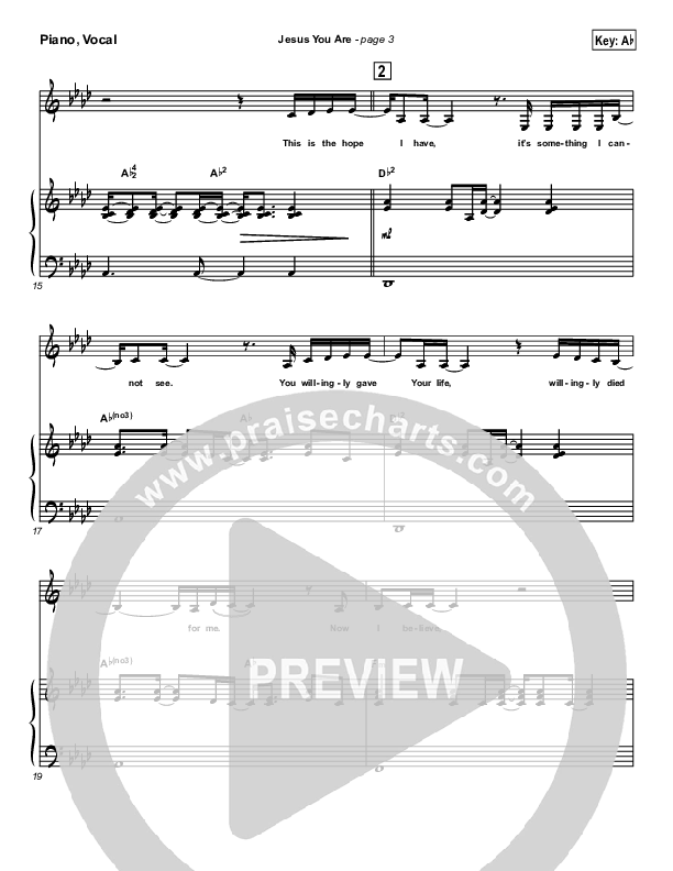 Jesus You Are Lead & Piano (Paul Baloche)