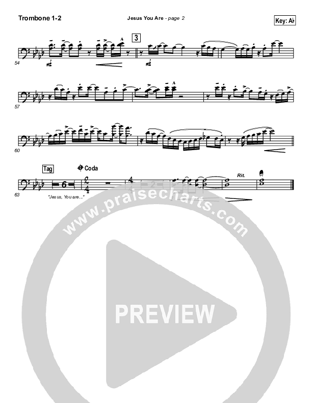 Jesus You Are Trombone 1/2 (Paul Baloche)