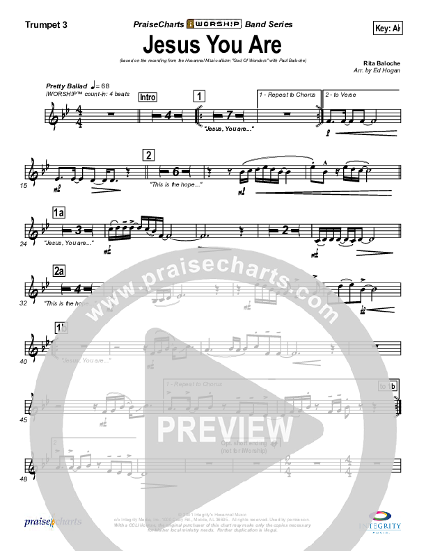 Jesus You Are Trumpet 3 (Paul Baloche)