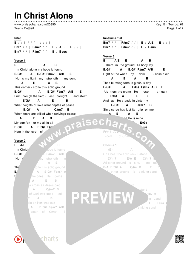 In Christ Alone Chords & Lyrics (Travis Cottrell)