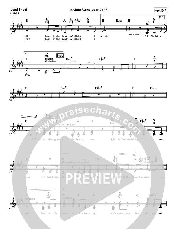 In Christ Alone Lead Sheet (SAT) (Travis Cottrell)