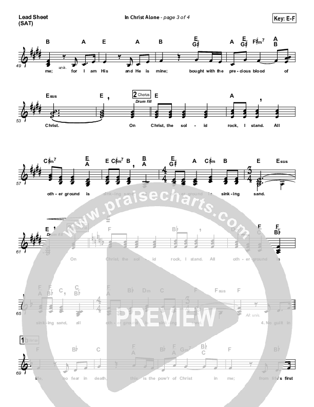 In Christ Alone Lead Sheet (SAT) (Travis Cottrell)