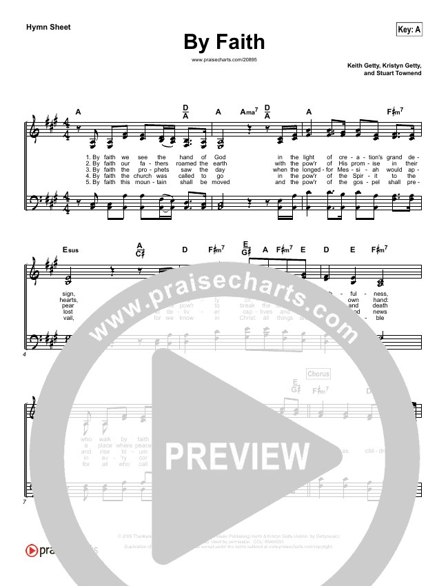 By Faith Hymn Sheet (Stuart Townend) - PraiseCharts