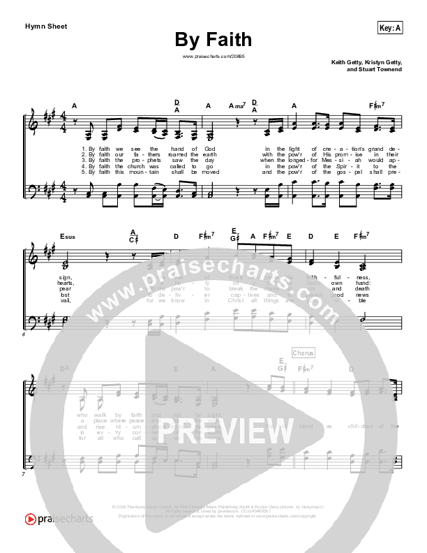 By Faith Hymn Sheet (Stuart Townend)