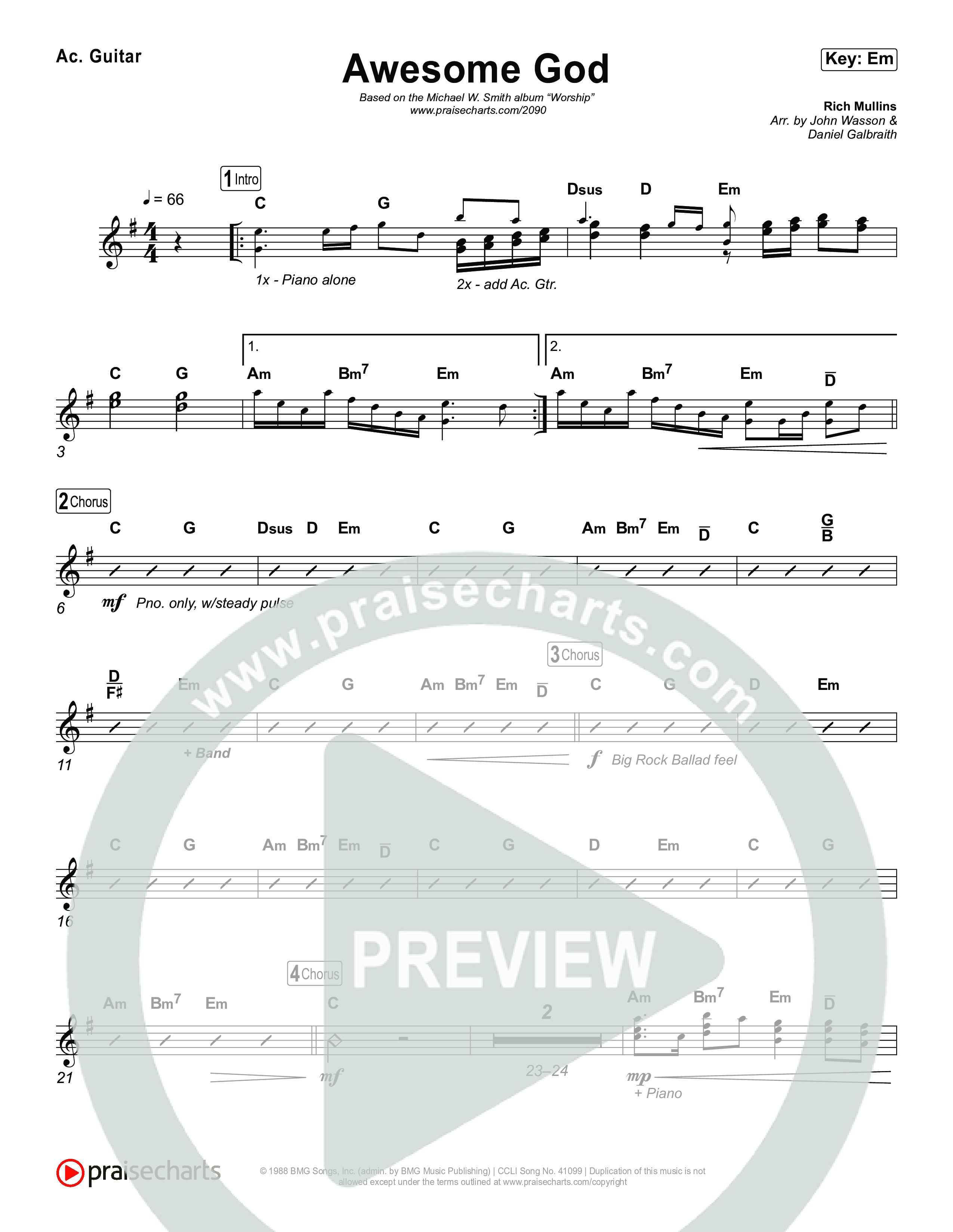 Awesome God Acoustic Guitar (Michael W. Smith)