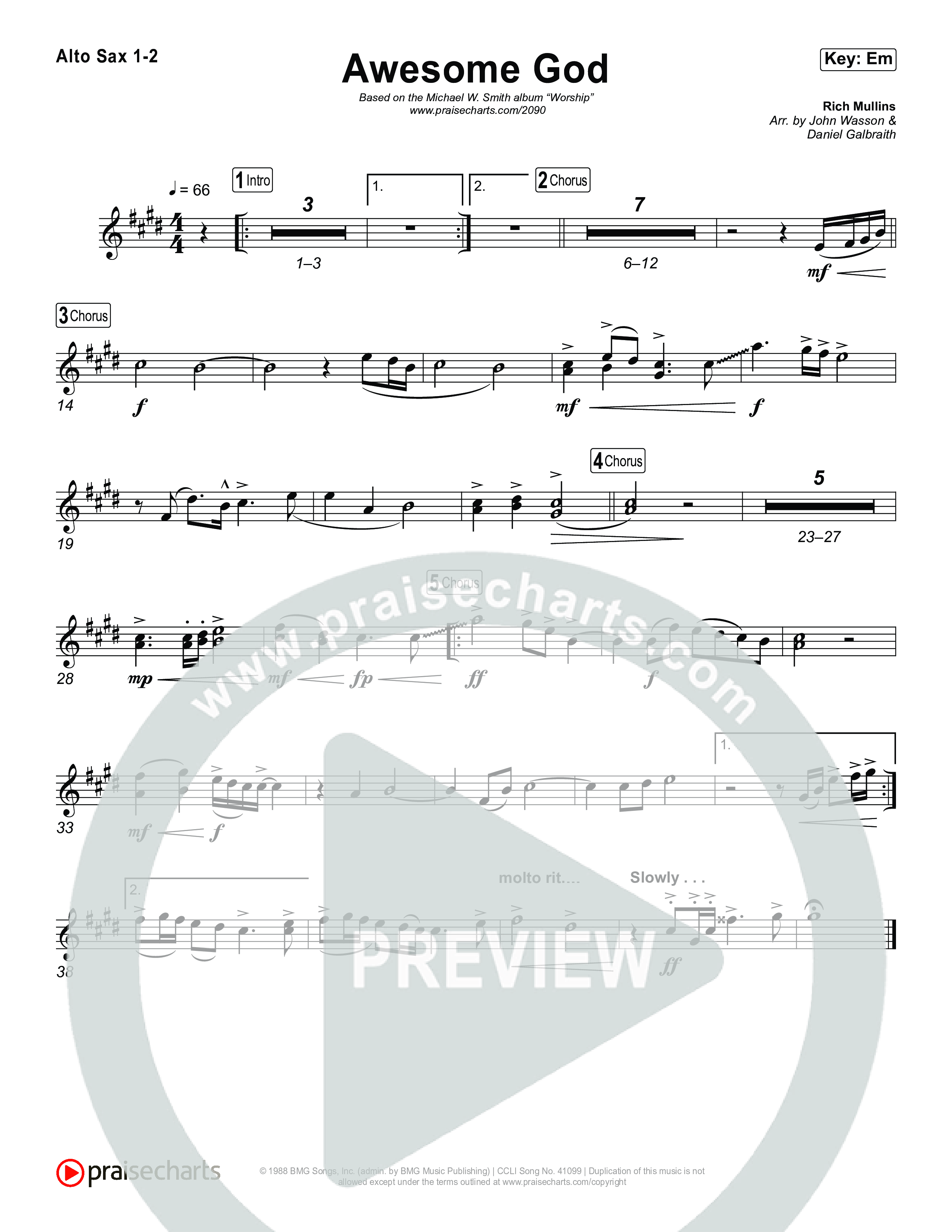 Awesome God Alto Sax 1,2 (Michael W. Smith)
