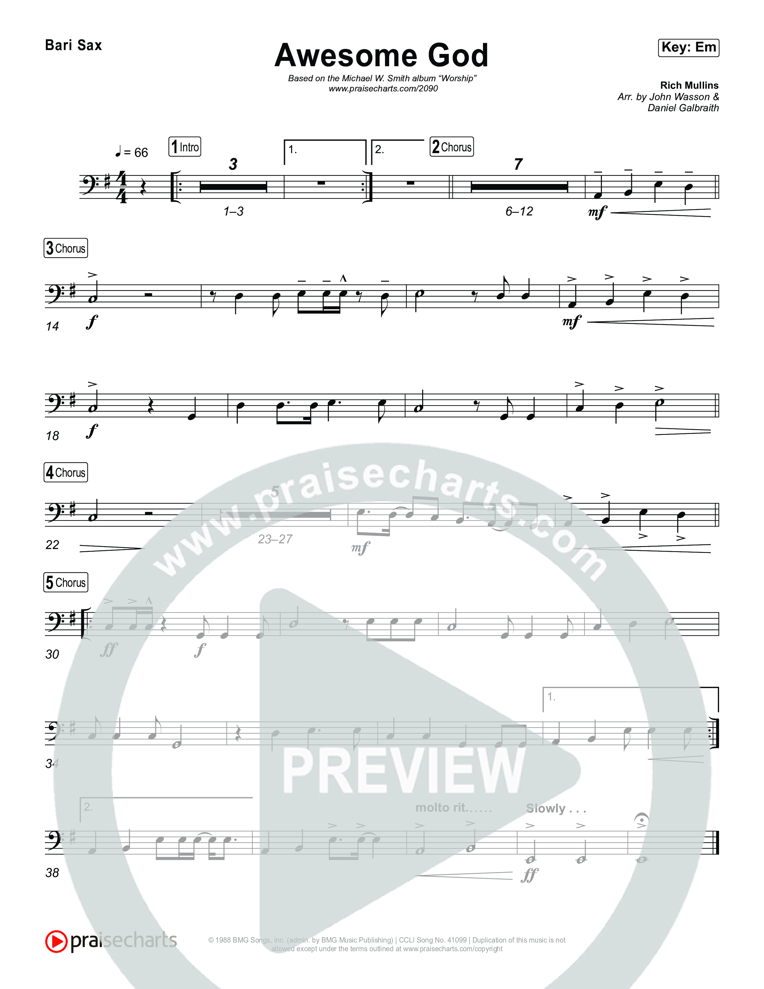 Awesome God Bari Sax (Michael W. Smith)