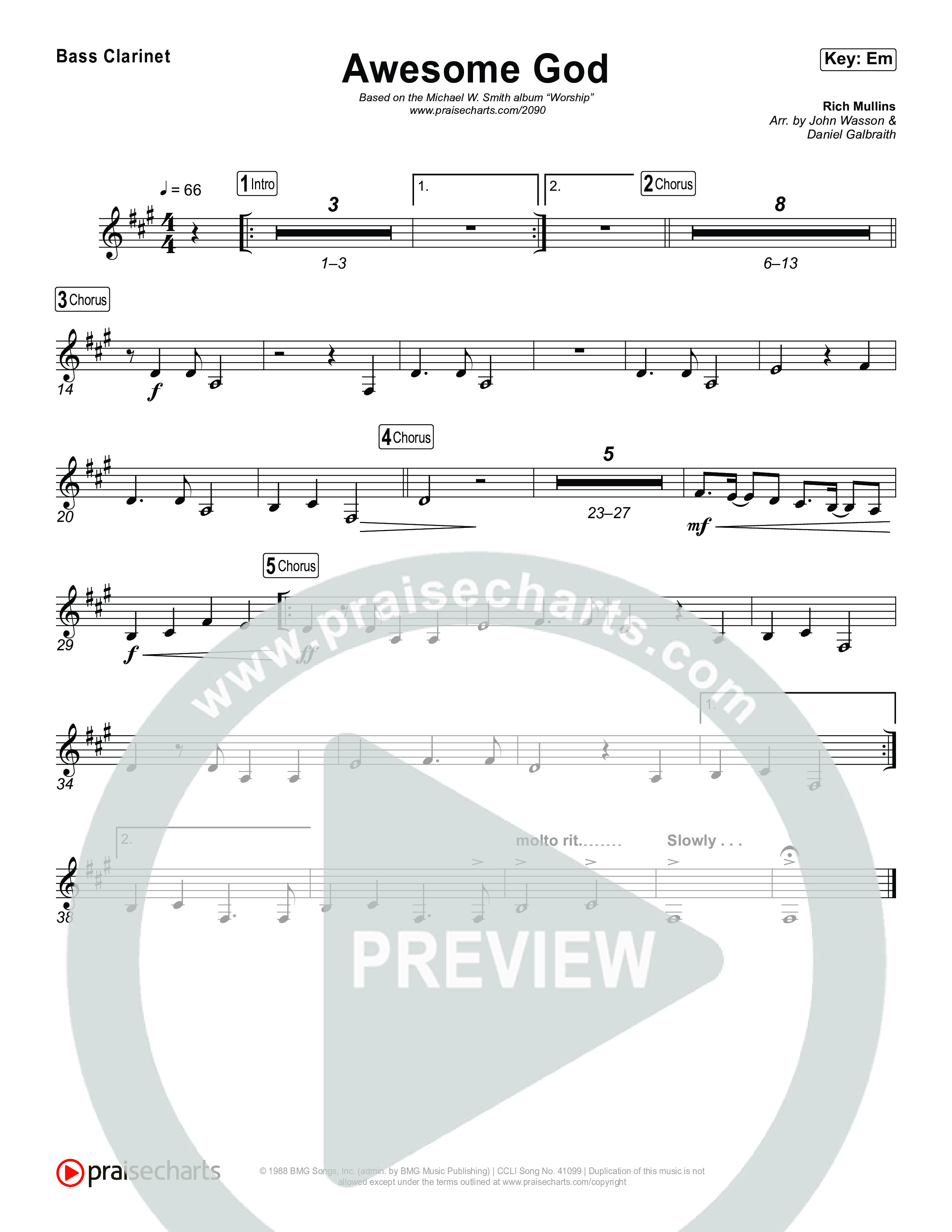 Awesome God Clarinet 1,2 (Michael W. Smith)