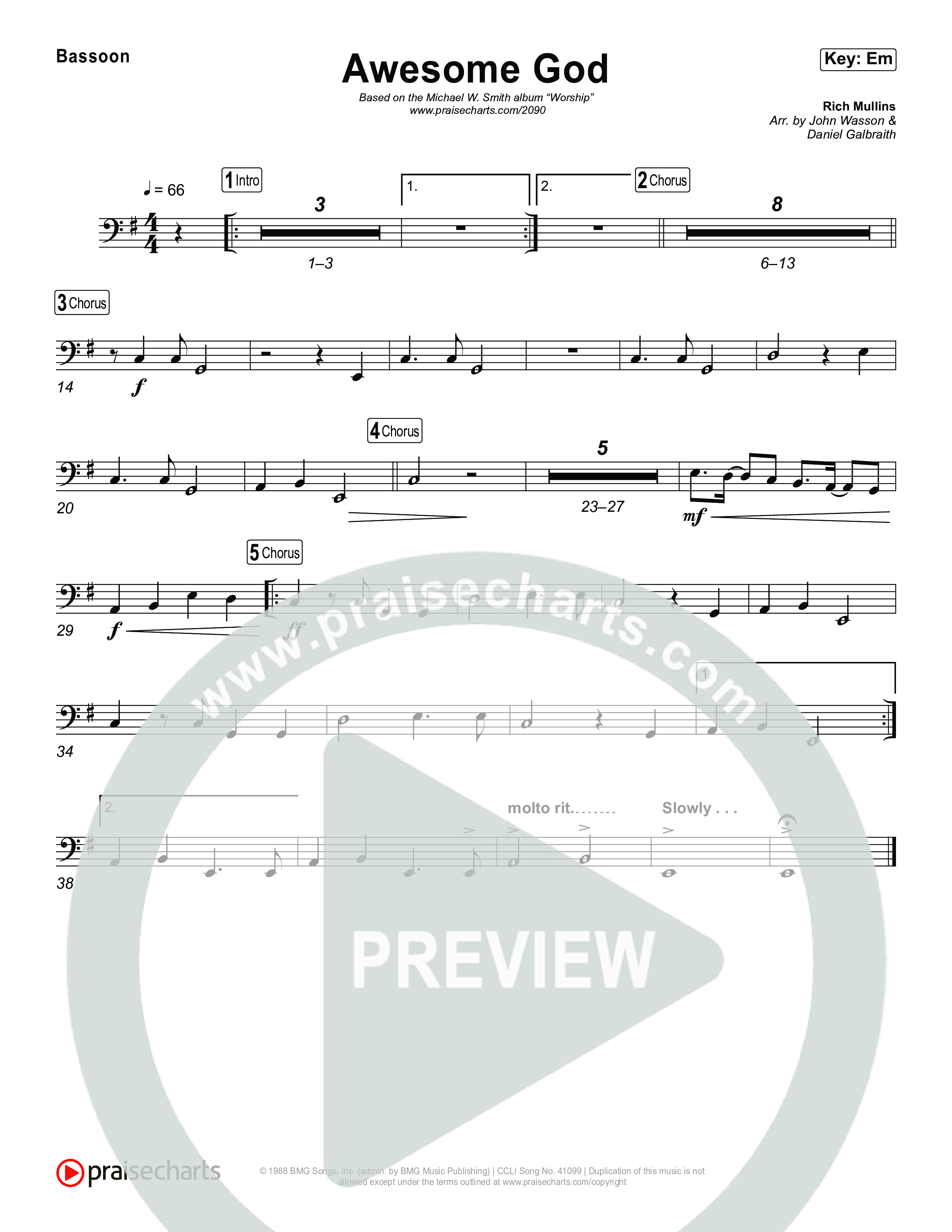 Awesome God Bassoon (Michael W. Smith)