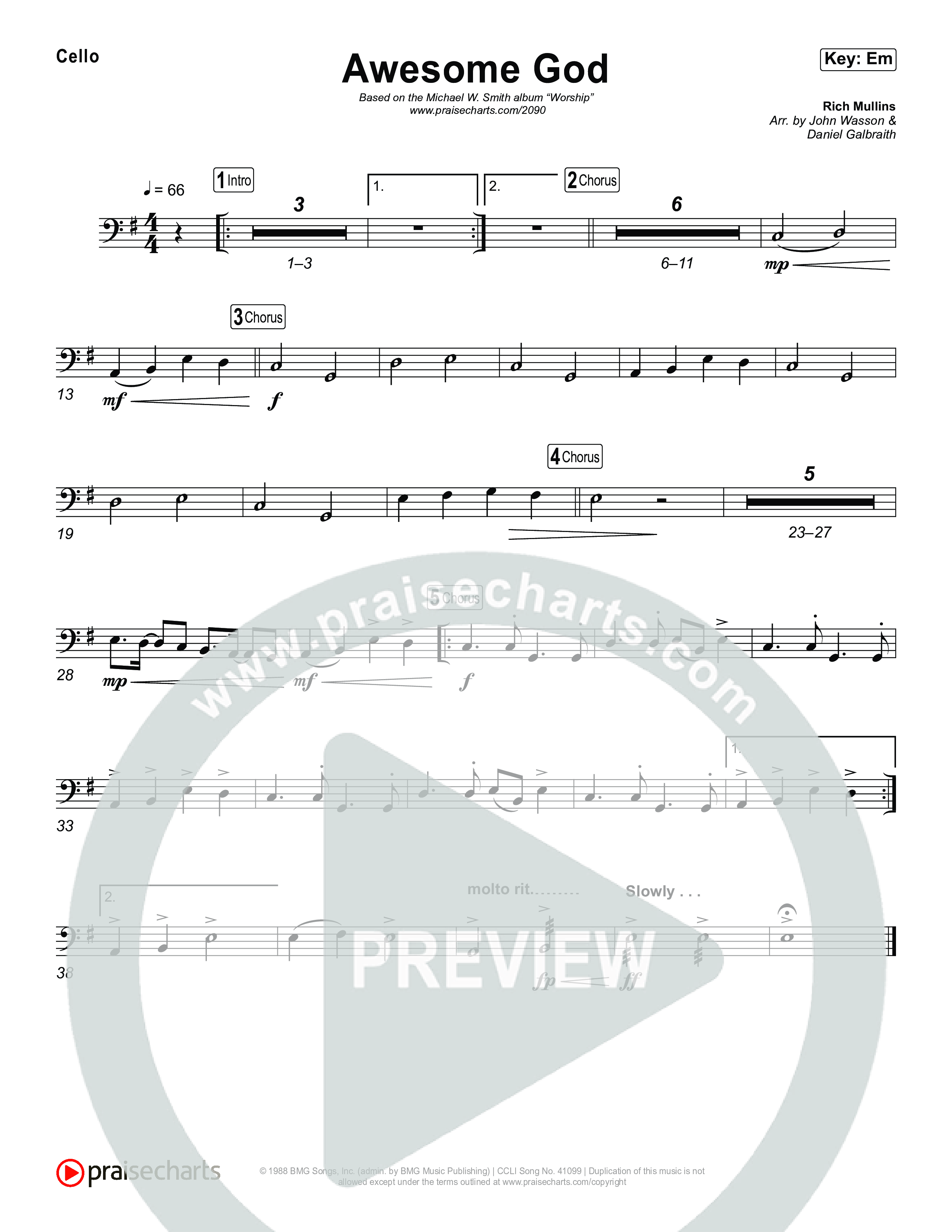 Awesome God Cello (Michael W. Smith)