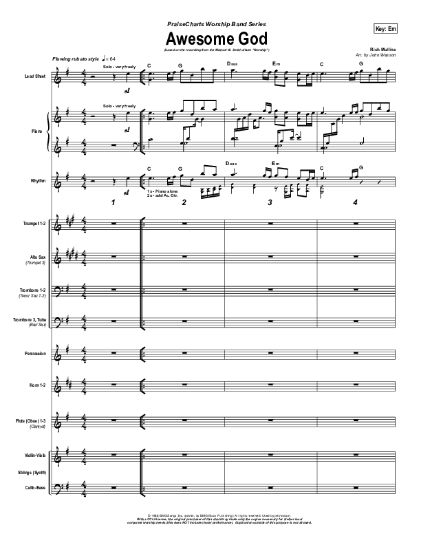 Awesome God Conductor's Score (Michael W. Smith)