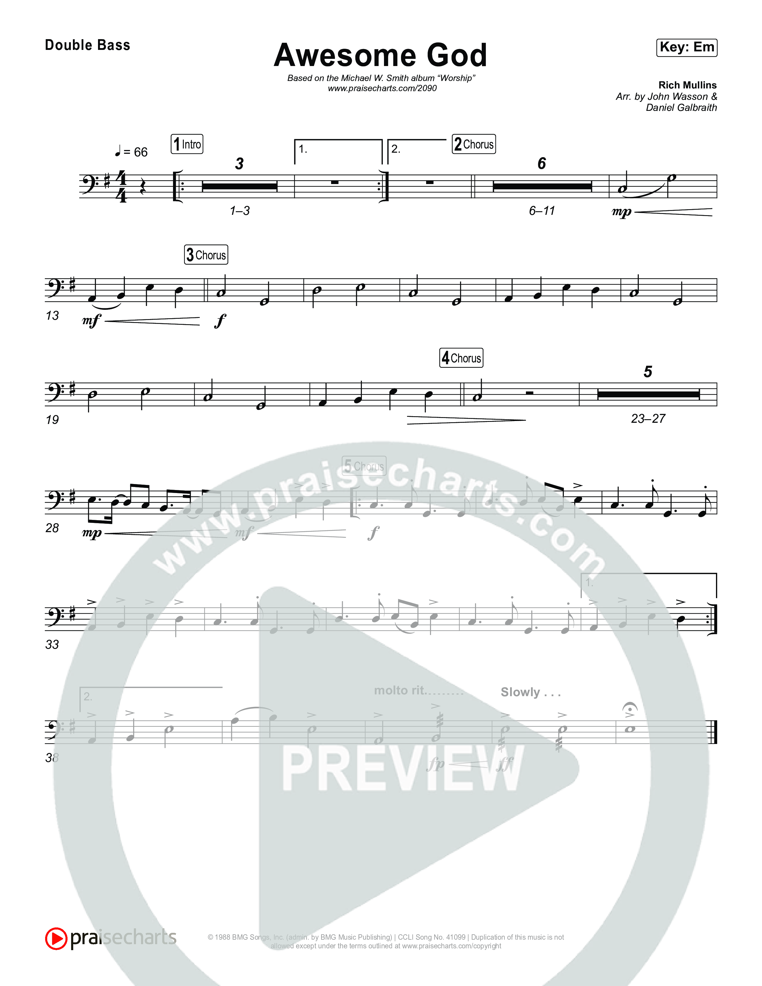 Awesome God String Bass (Michael W. Smith)