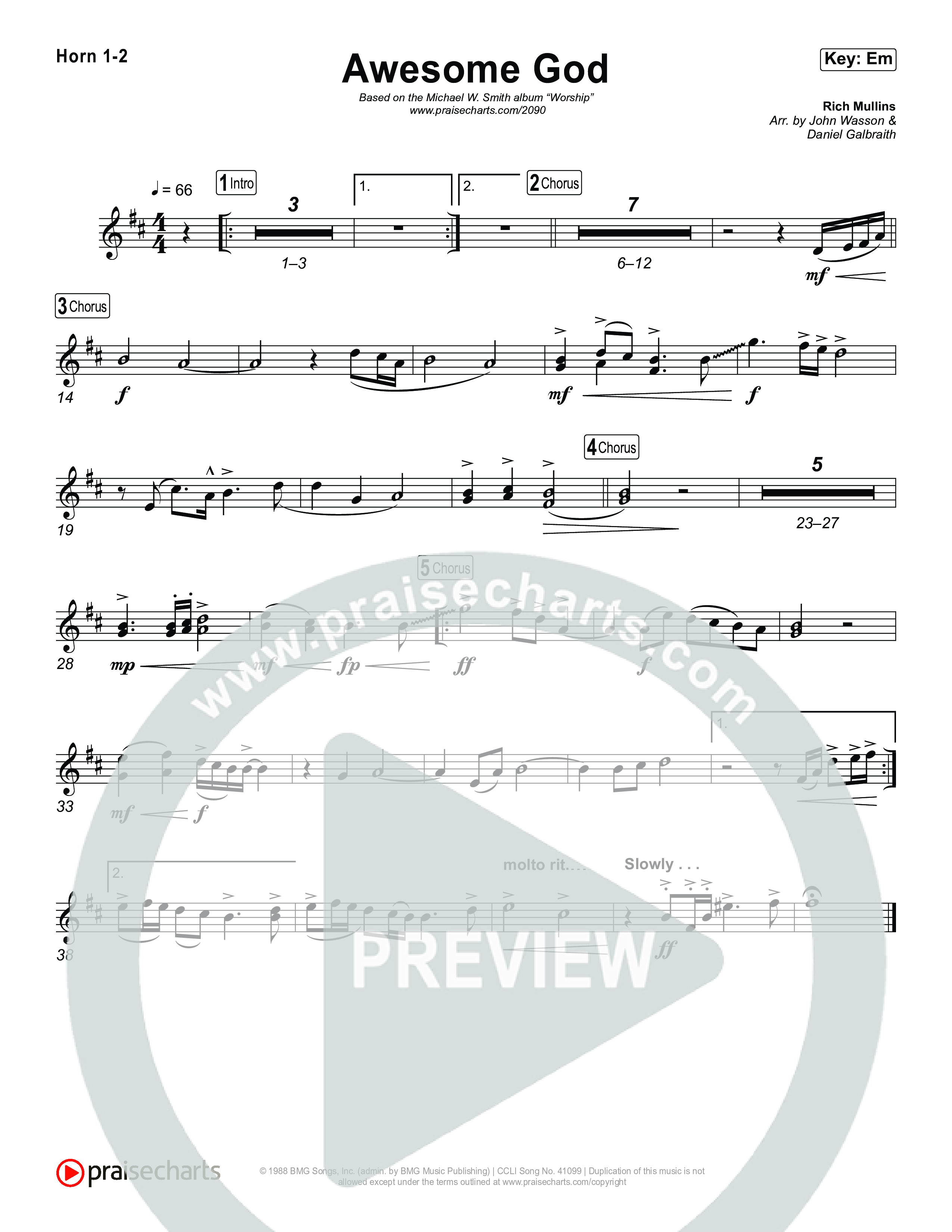 Awesome God French Horn 1,2 (Michael W. Smith)