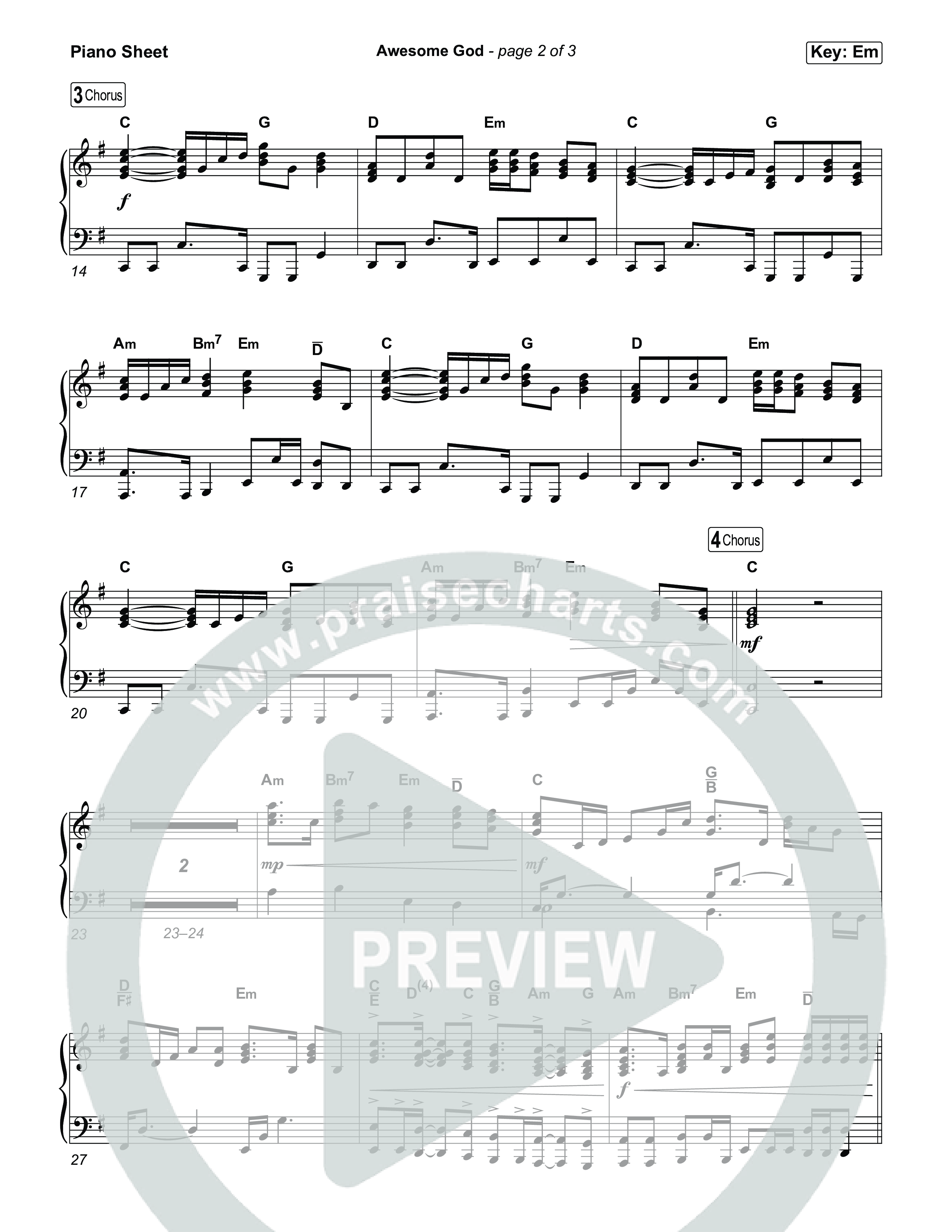 Awesome God Piano Sheet (Michael W. Smith)