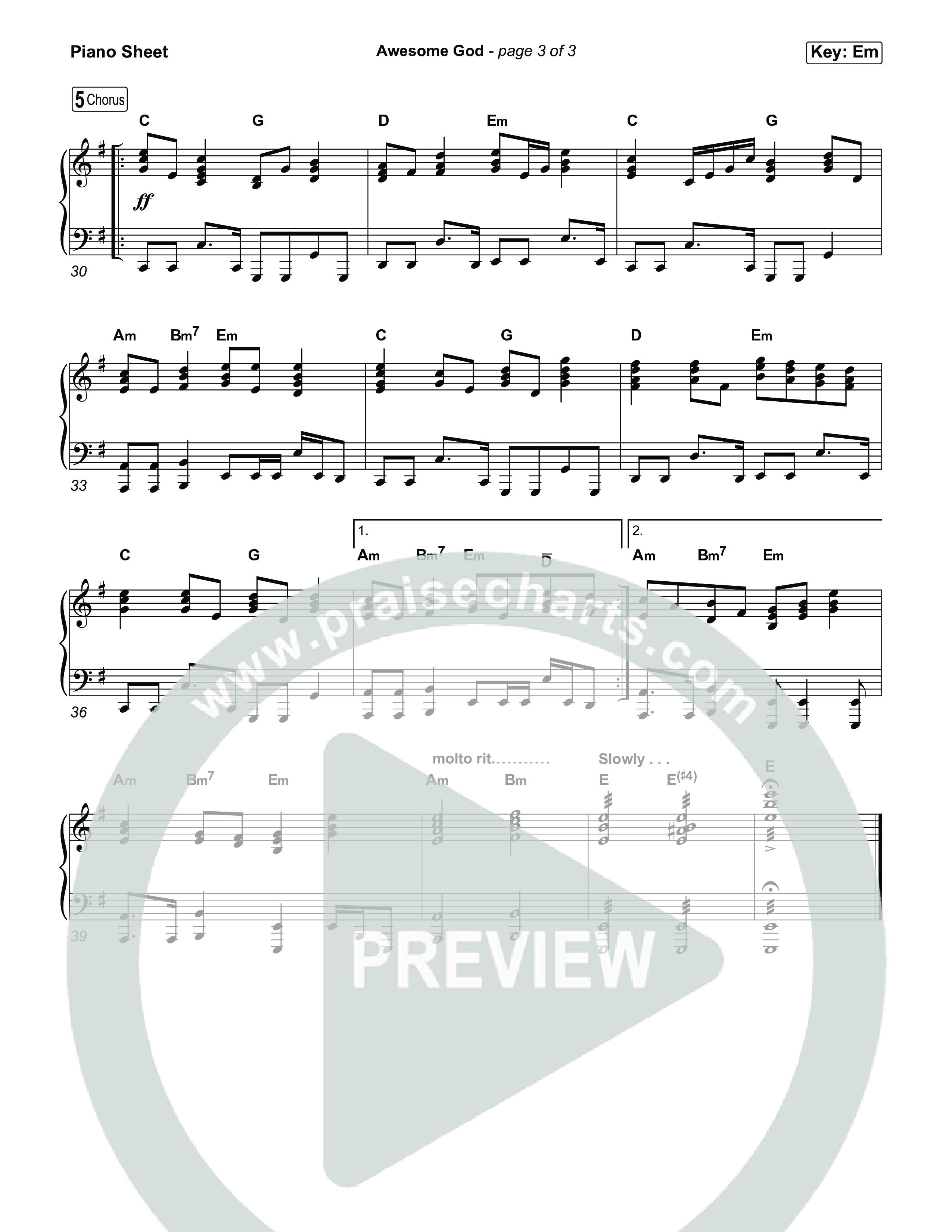 Awesome God Piano Sheet (Michael W. Smith)