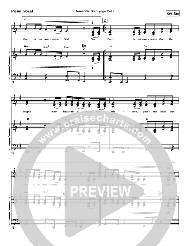 Awesome God Piano/Vocal (SATB) (Michael W. Smith)