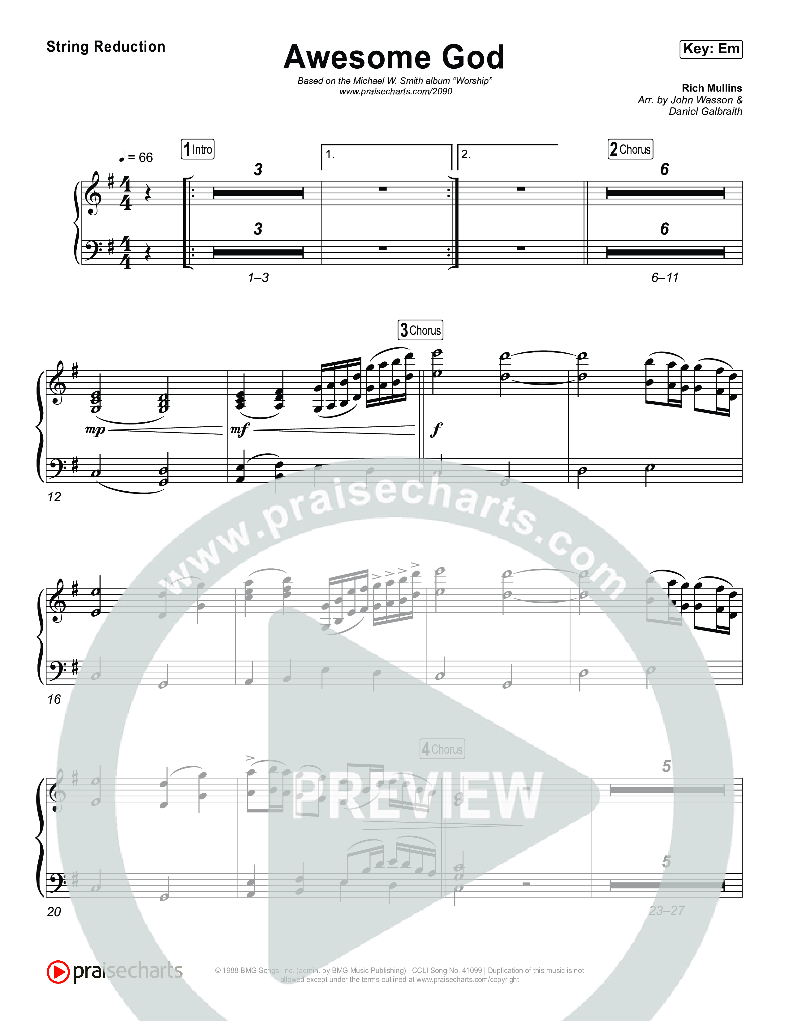 Awesome God String Reduction (Michael W. Smith)