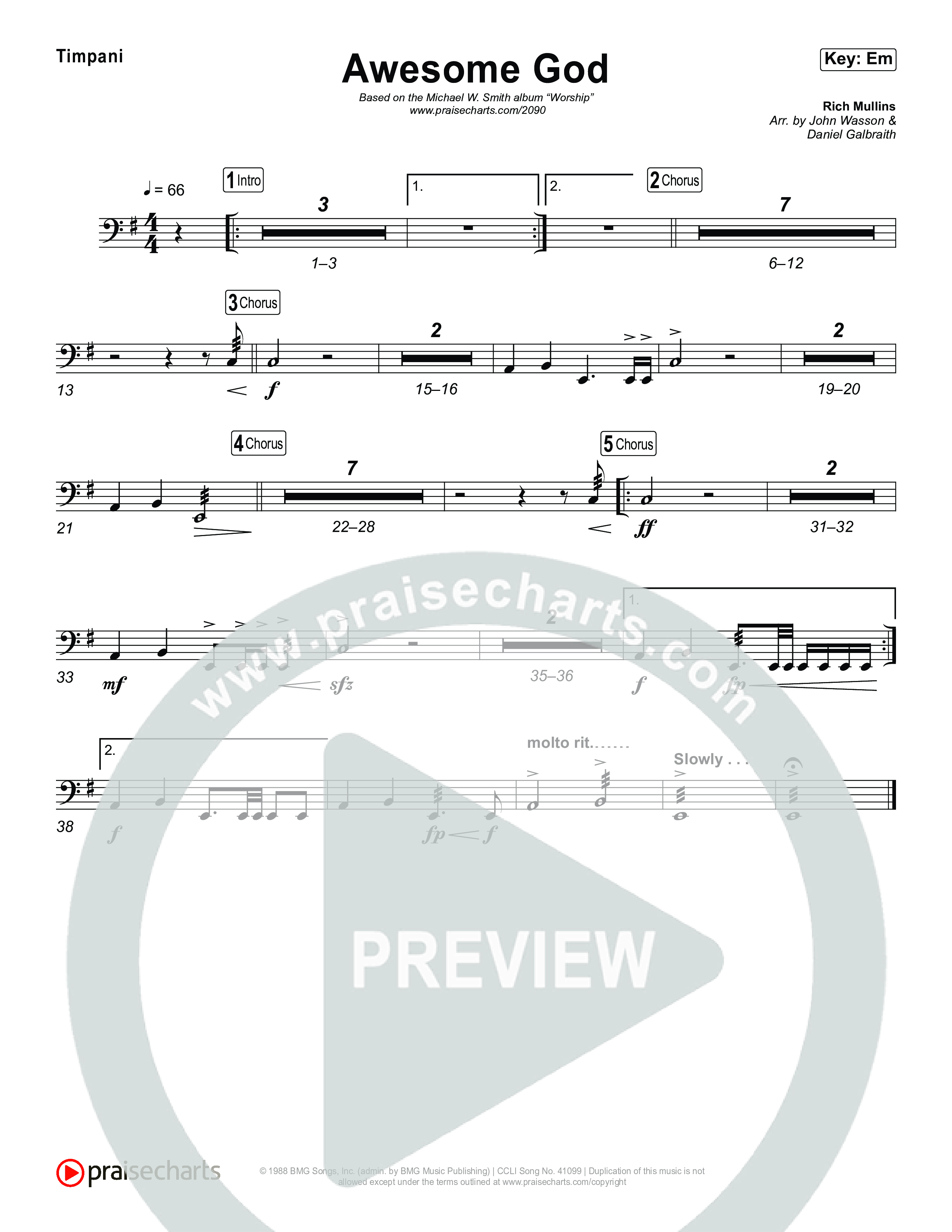 Awesome God Timpani (Michael W. Smith)