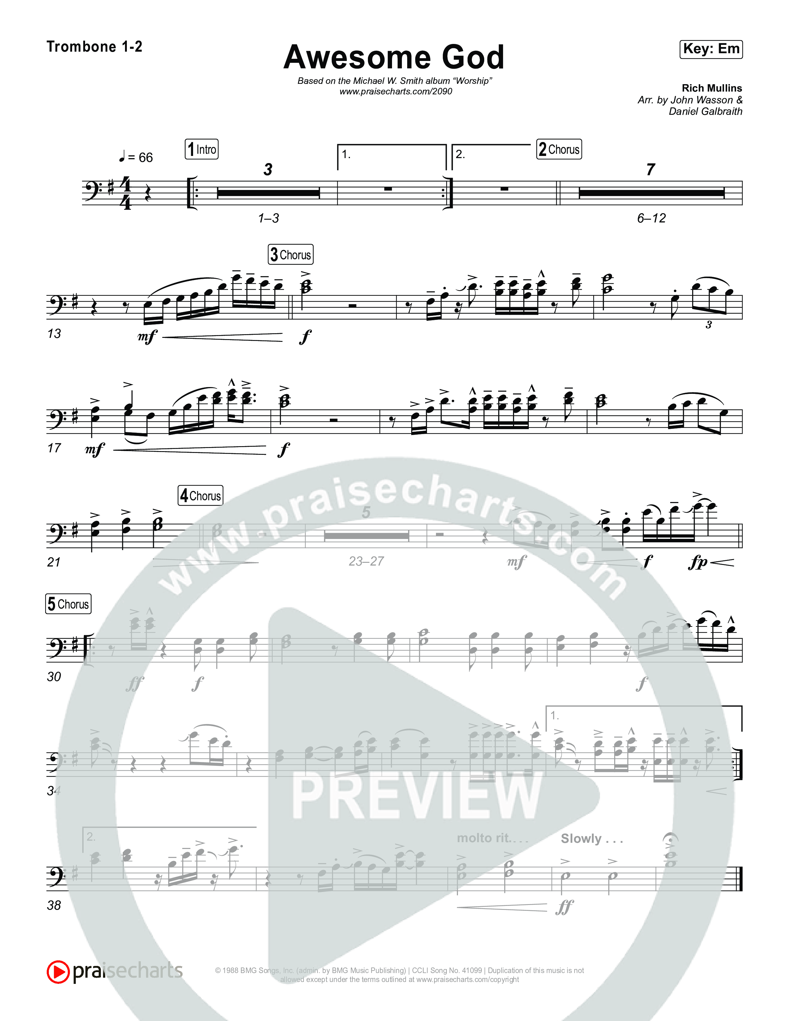 Awesome God Trombone 1,2 (Michael W. Smith)