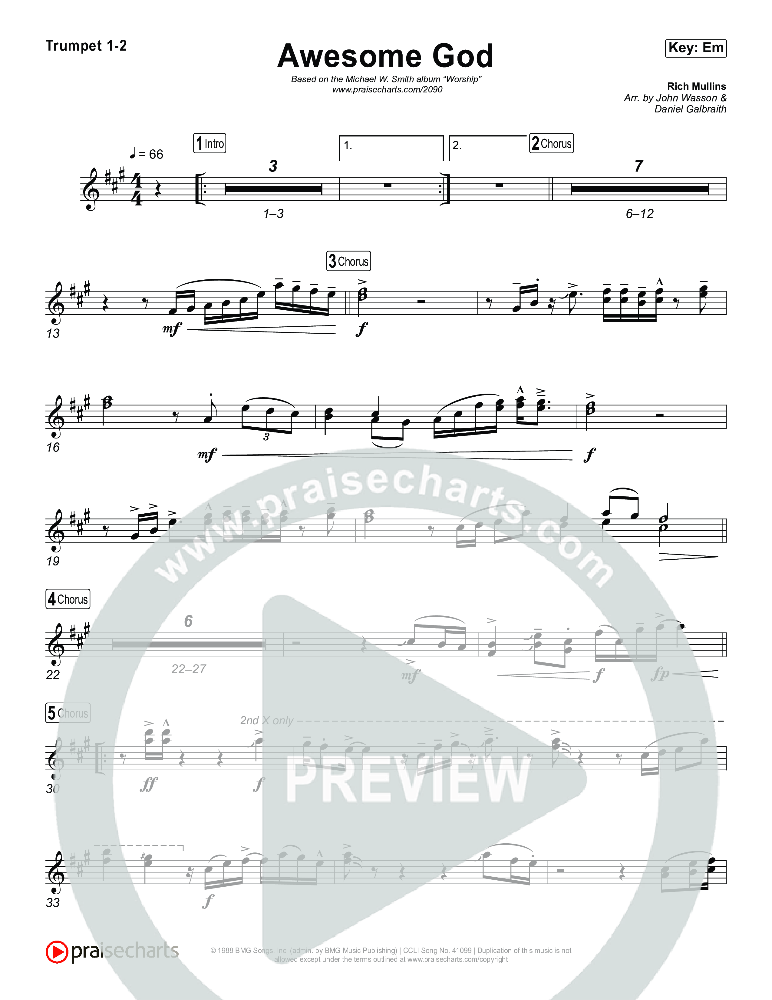 Awesome God Trumpet 1,2 (Michael W. Smith)