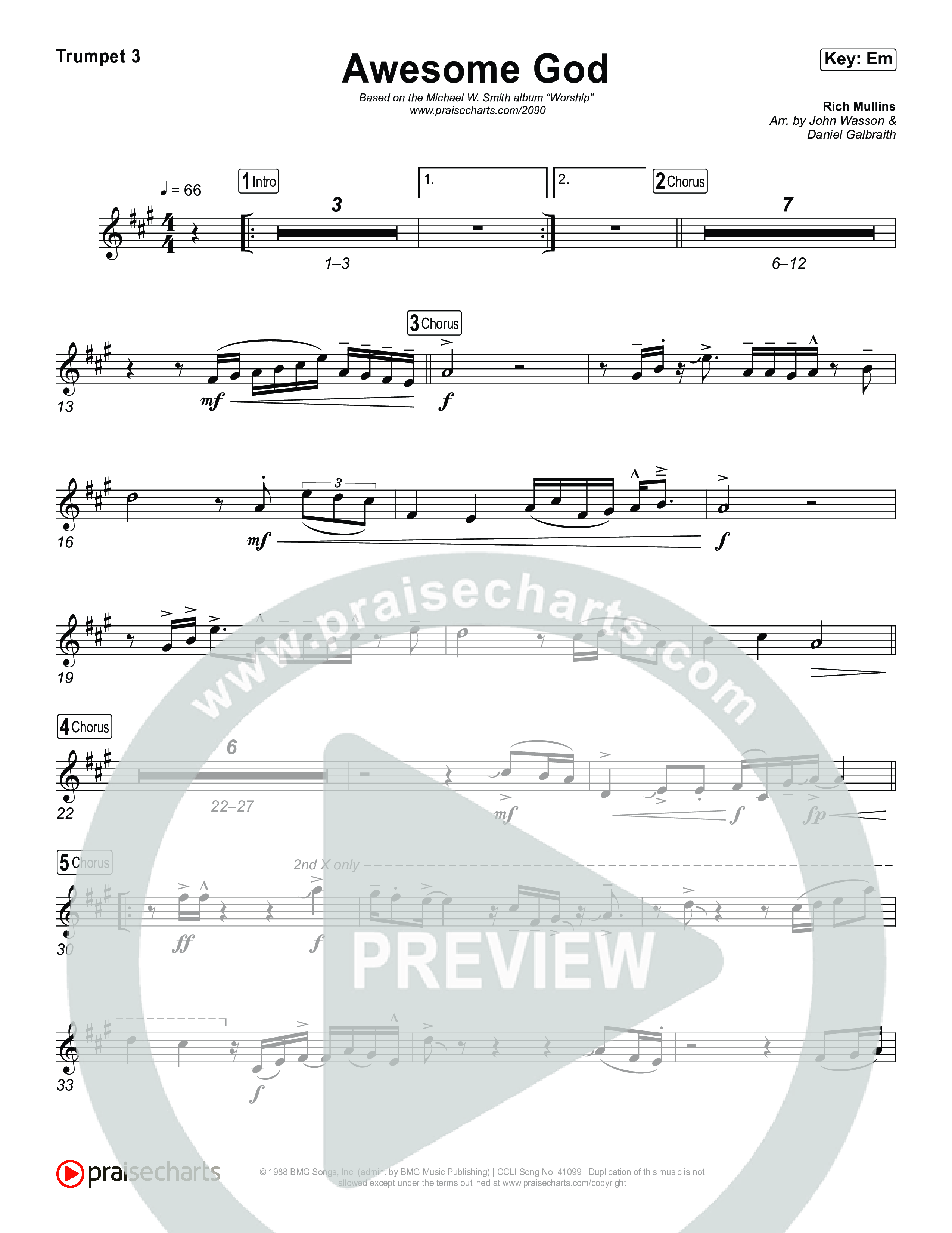 Awesome God Trumpet 1,2 (Michael W. Smith)