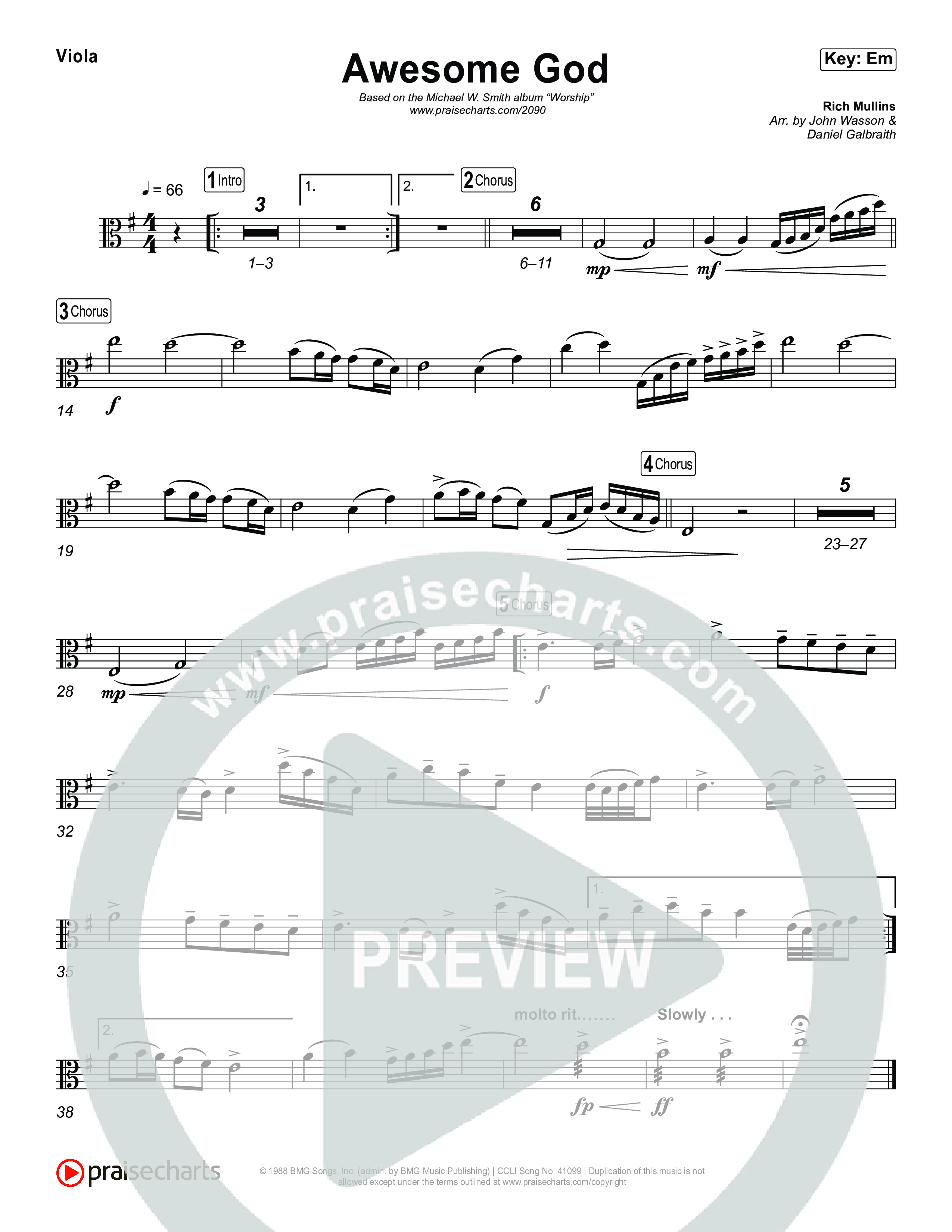 Awesome God Viola (Michael W. Smith)
