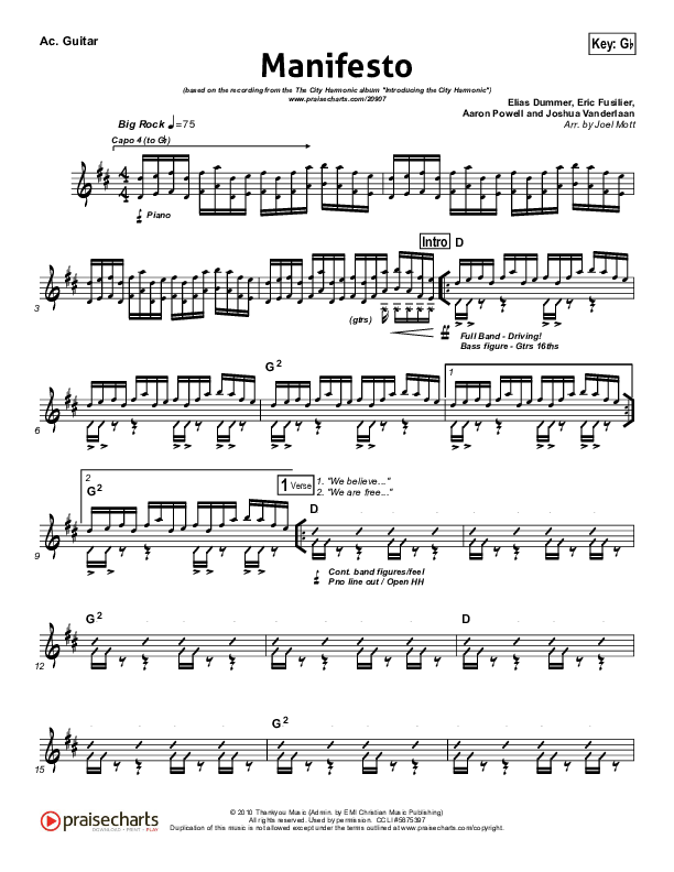 Manifesto Acoustic Guitar (City Harmonic)